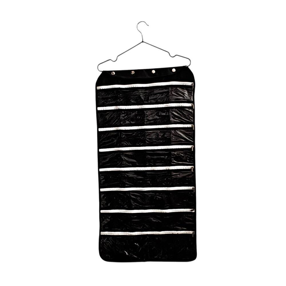 Hanging Jewelry Organizer Black Closet Storage Necklace Holder 41" x 17"